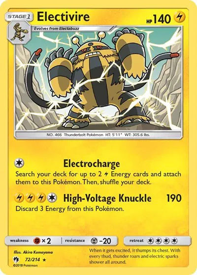 72/214 Electivire Reverse Holo - Lost Thunder