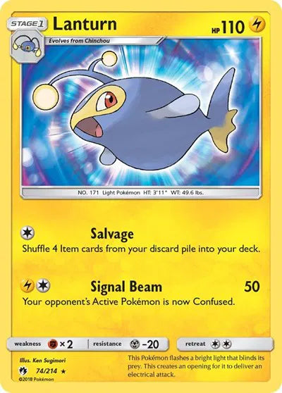 74/214 Lanturn Reverse Holo - Lost Thunder