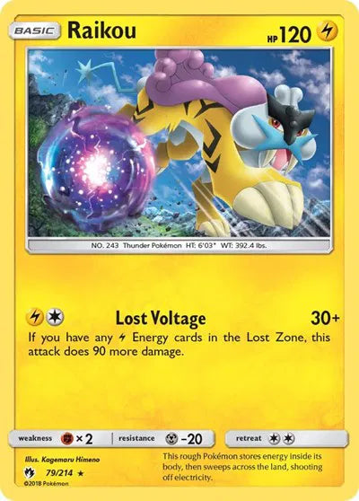 79/214 Raikou Reverse Holo - Lost Thunder
