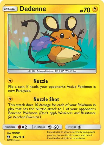 84/214 Dedenne Reverse Holo - Lost Thunder