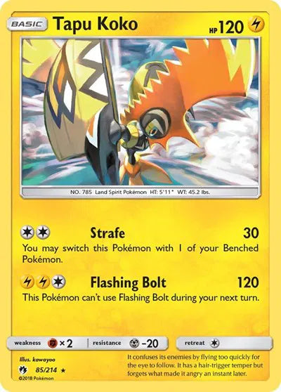 85/214 Tapu Koko Reverse Holo - Lost Thunder