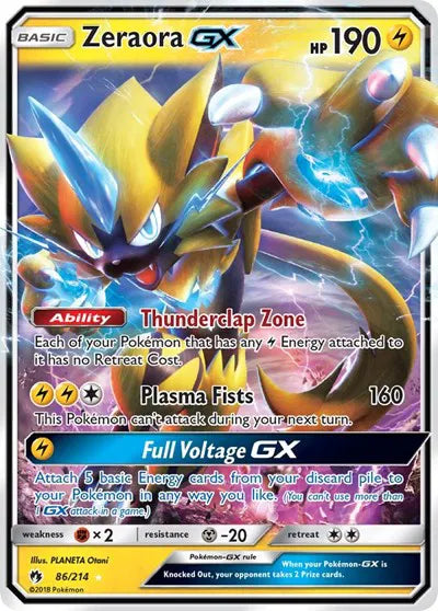 86/214 Zeraora GX - Lost Thunder