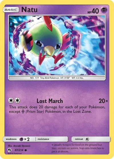 87/214 Natu Reverse Holo - Lost Thunder