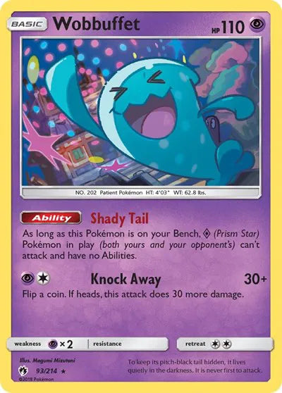 93/214 Wobbuffet Reverse Holo - Lost Thunder