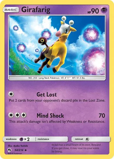 94/214 Girafarig Reverse Holo - Lost Thunder