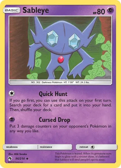 96/214 Sableye Reverse Holo - Lost Thunder