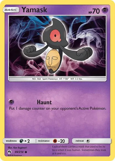 99/214 Yamask Reverse Holo - Lost Thunder