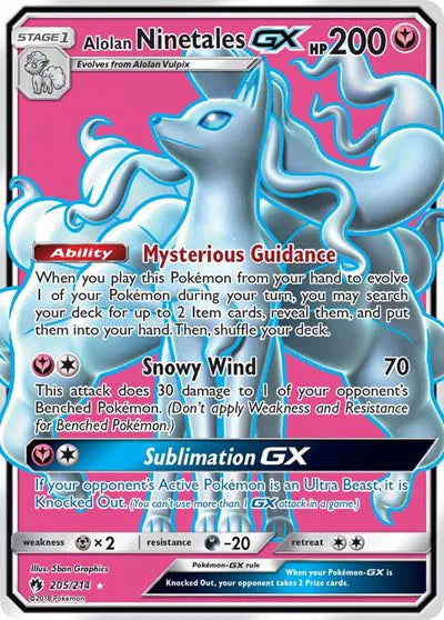 205/214 Alolan Ninetales GX - Lost Thunder