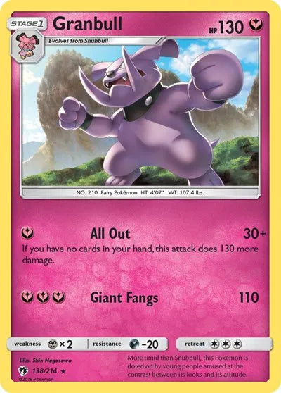 138/214 Granbull Reverse Holo - Lost Thunder