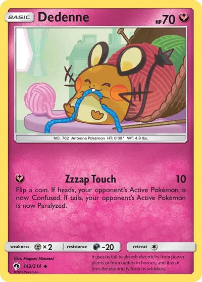 142/214 Dedenne Reverse Holo - Lost Thunder