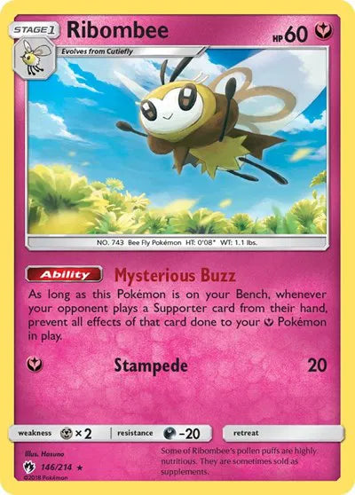 146/214 Ribombee Reverse Holo - Lost Thunder