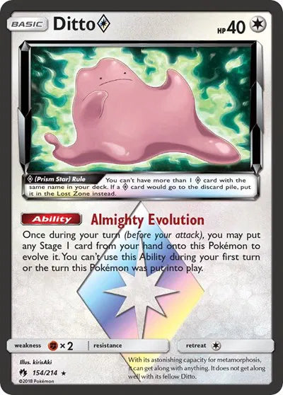 154/214 Ditto Prism Star - Lost Thunder