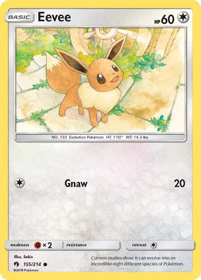 155/214 Eevee Reverse Holo - Lost Thunder