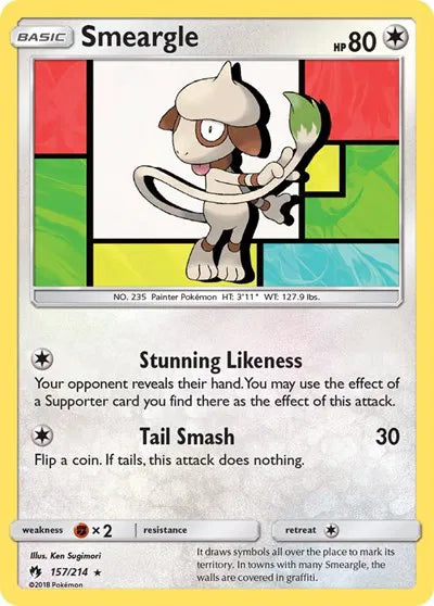 157/214 Smeargle Reverse Holo - Lost Thunder