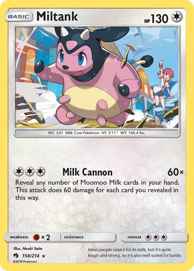 158/214 Miltank Reverse Holo - Lost Thunder