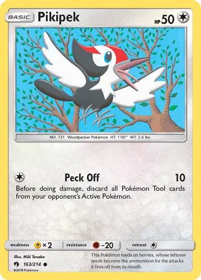 163/214 Pikipek Reverse Holo - Lost Thunder