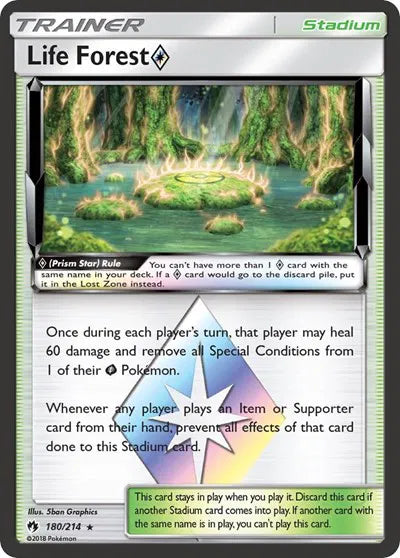 180/214 Life Forest Prism Star - Lost Thunder