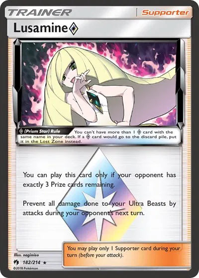 182/214 Lusamine Prism Star - Lost Thunder