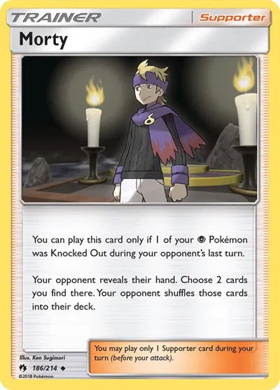 186/214 Morty Reverse Holo - Lost Thunder