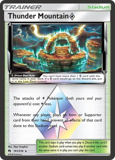191/214 Thunder Mountain Prism Star - Lost Thunder
