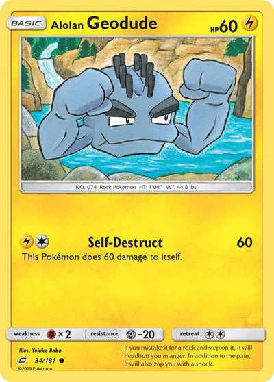 34/181 Alolan Geodude Reverse Holo - Team Up