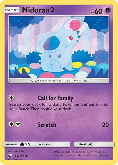 54/181 Nidoran F Reverse Holo - Team Up