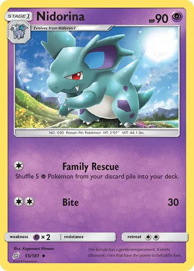 55/181 Nidorina Reverse Holo - Team Up