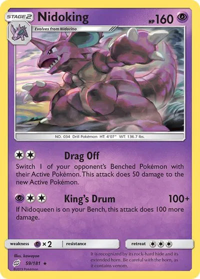 59/181 Nidoking Reverse Holo - Team Up
