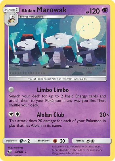 64/181 Alolan Marowak Reverse Holo - Team Up