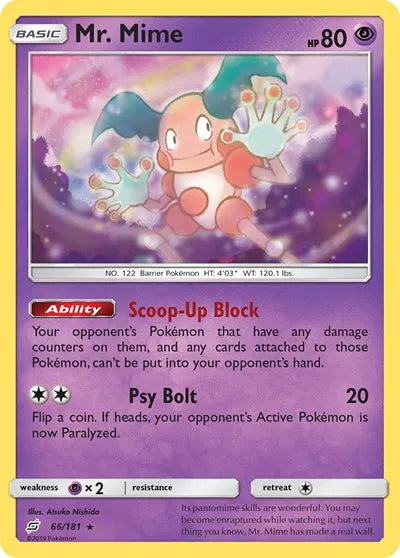 66/181 Mr. Mime Reverse Holo - Team Up