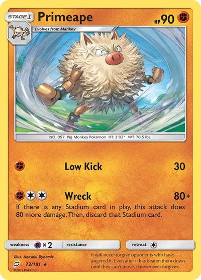 72/181 Primeape Reverse Holo - Team Up