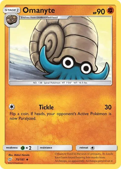 75/181 Omanyte Reverse Holo - Team Up