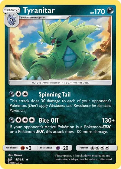 85/181 Tyranitar Reverse Holo - Team Up