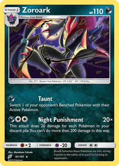 91/181 Zoroark Holofoil - Team Up