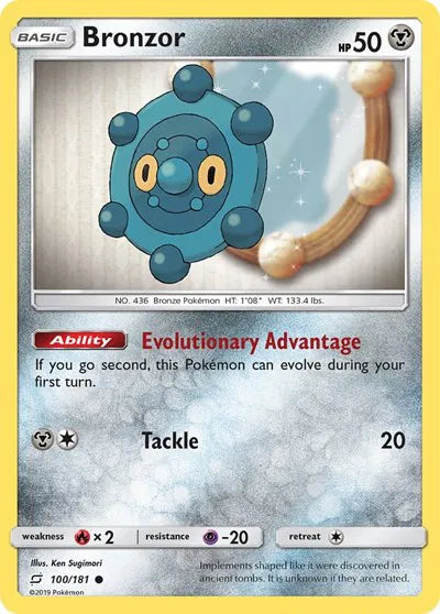 100/181 Bronzor Reverse Holo - Team Up