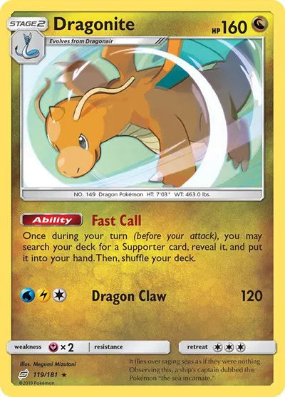 119/181 Dragonite Holofoil - Team Up