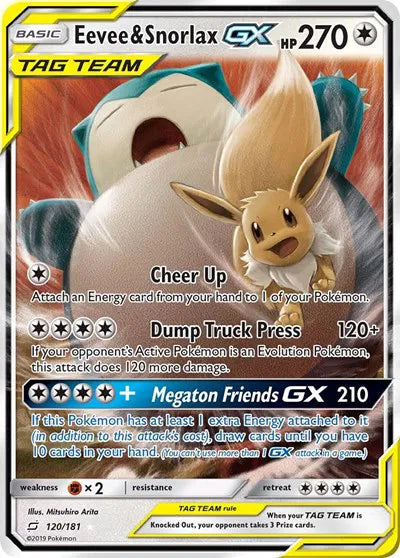 120/181 Eevee & Snorlax GX - Team Up