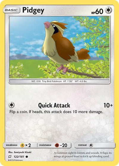 122/181 Pidgey Reverse Holo - Team Up