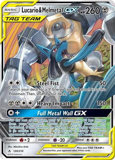 120/214 Lucario & Melmetal GX - Unbroken Bonds