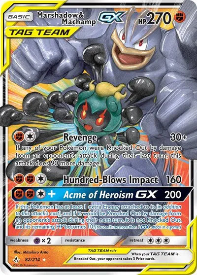 82/214 Marshadow & Machamp GX - Unbroken Bonds