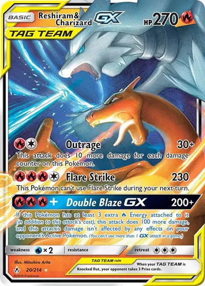 20/214 Reshiram & Charizard GX