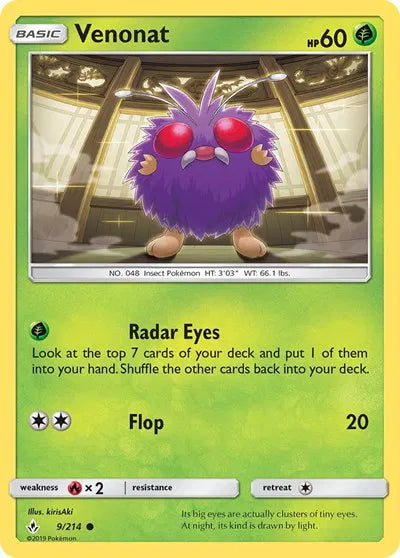 9/214 Venonat Reverse Holo