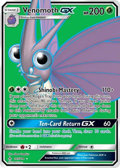 193/214 Venomoth GX - Unbroken Bonds