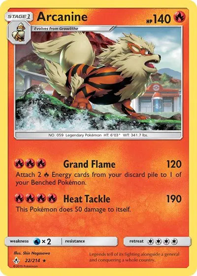 22/214 Arcanine Reverse Holo