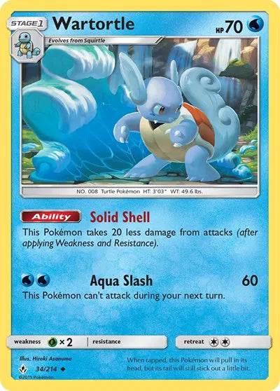 34/214 Wartortle  Reverse Holo