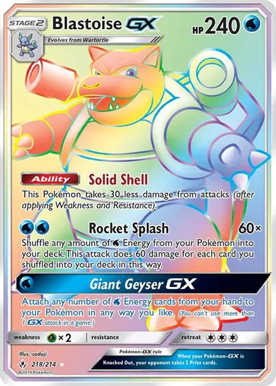 218/214 Blastoise GX - Unbroken Bonds