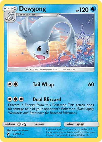 45/214 Dewgong Reverse Holo - Unbroken Bonds