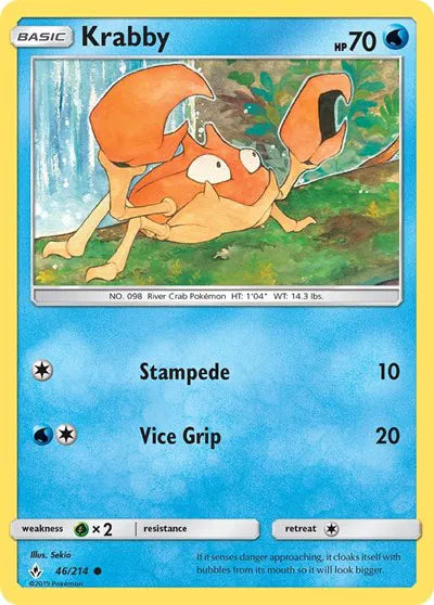 46/214 Krabby Reverse Holo - Unbroken Bonds