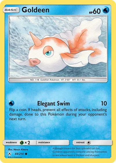 48/214 Goldeen Reverse Holo - Unbroken Bonds
