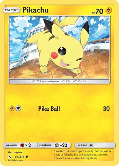 54/214 Pikachu Reverse Holo - Unbroken Bonds